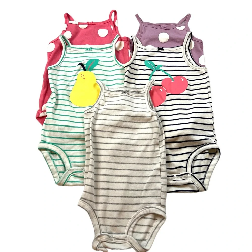 Carters 18M 5 Piece Baby Girl Casual Thin Strap Onesies - Picture 2 of 8